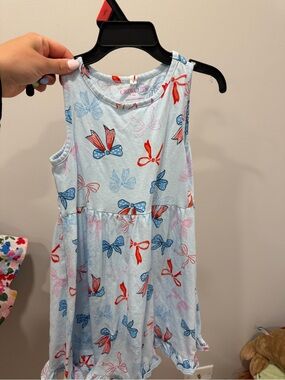 JCrew Light Blue Bow Print Dress